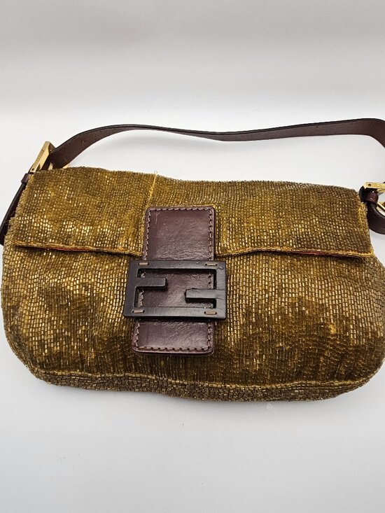 Fendi Handbags - Fendi Gold Beaded Baguette – Vintage Collector Piece (Rare)